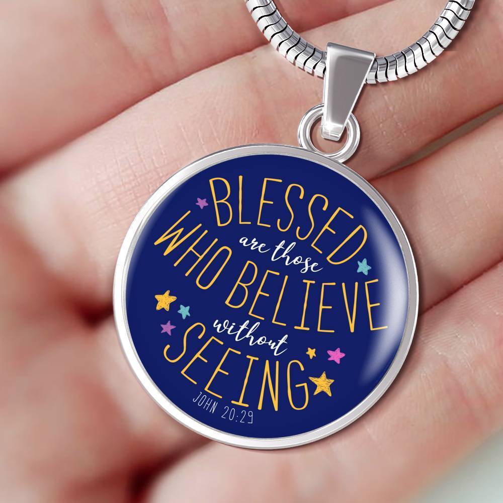 Christian Necklace Circle Pendant Stainless Steel or 18k Gold 18-22" - Express Your Love Gifts