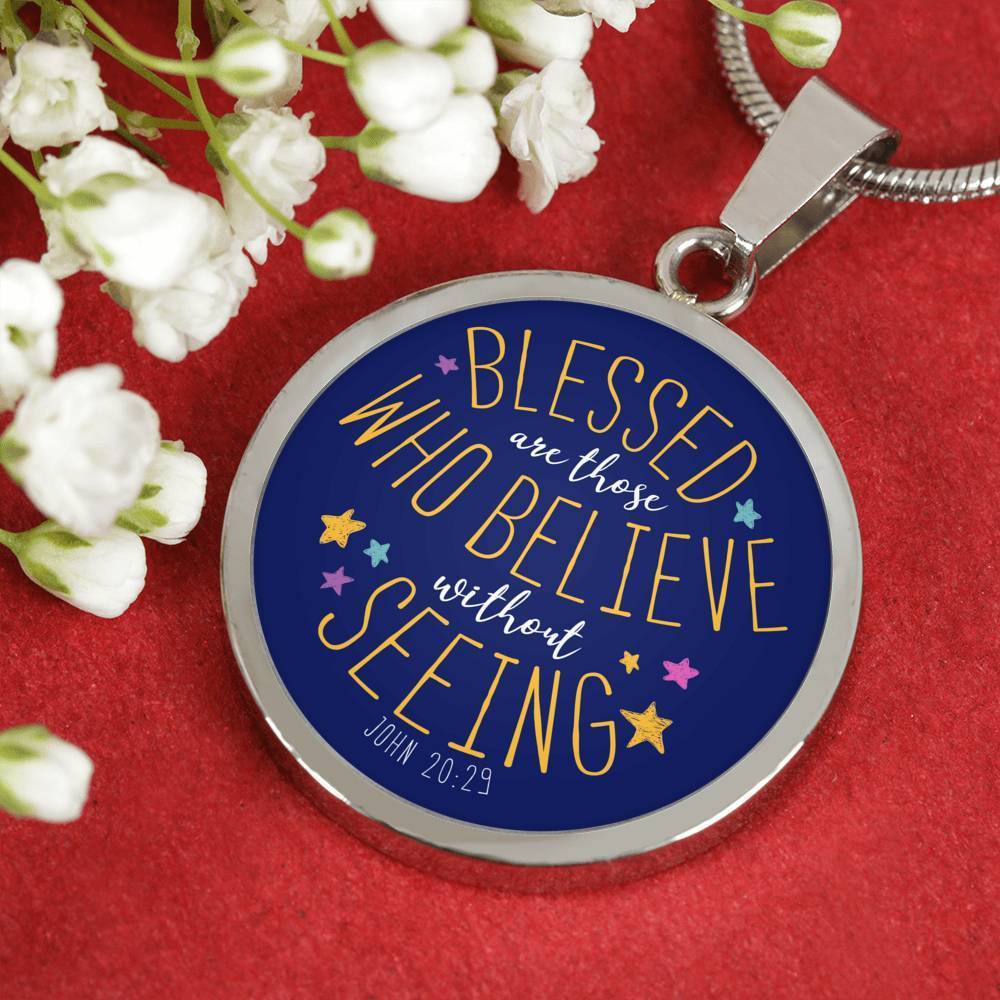 Christian Necklace Circle Pendant Stainless Steel or 18k Gold 18-22" - Express Your Love Gifts