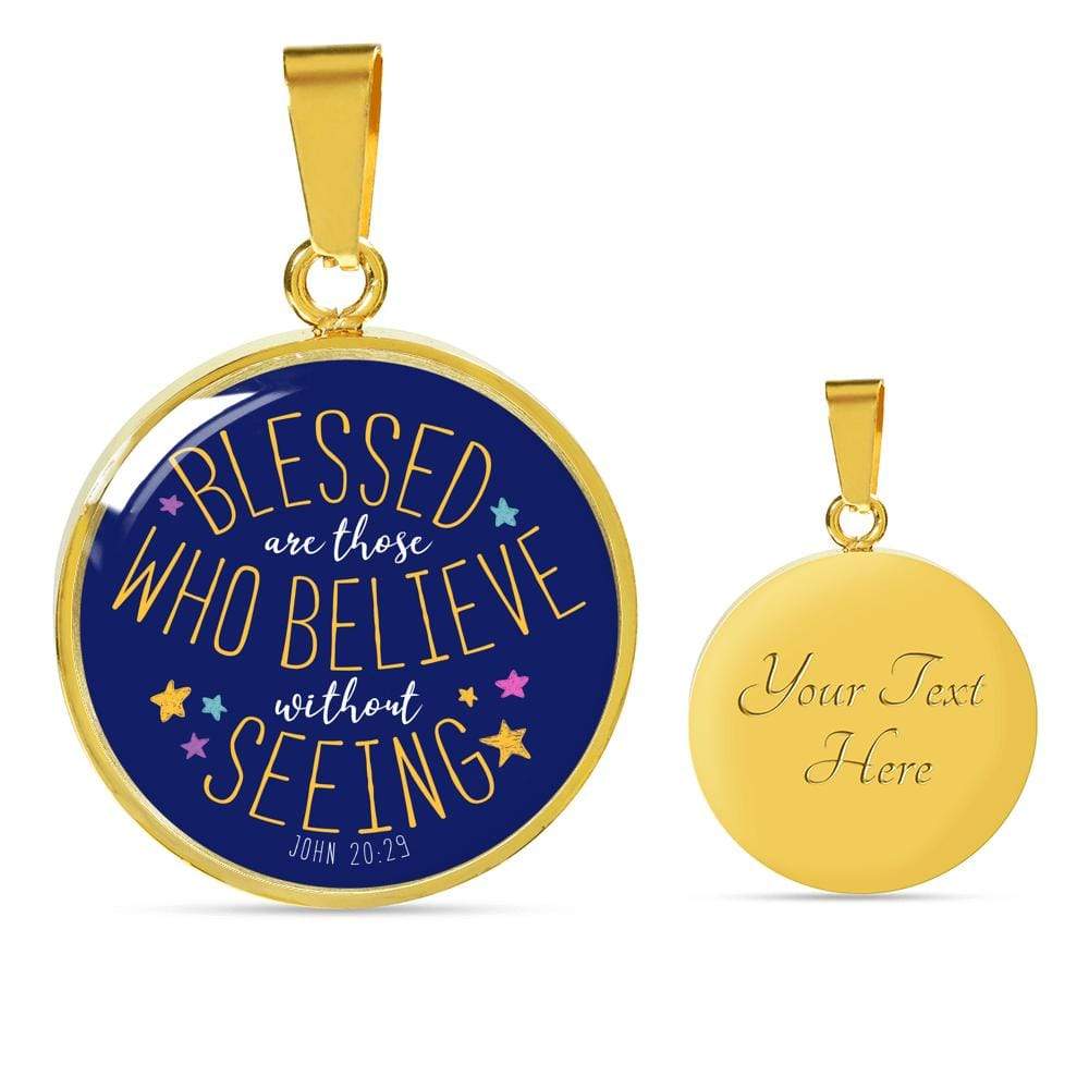 Christian Necklace Circle Pendant Stainless Steel or 18k Gold 18-22" - Express Your Love Gifts