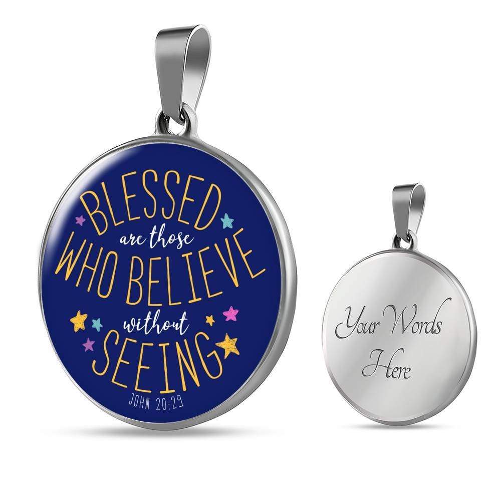 Christian Necklace Circle Pendant Stainless Steel or 18k Gold 18-22" - Express Your Love Gifts