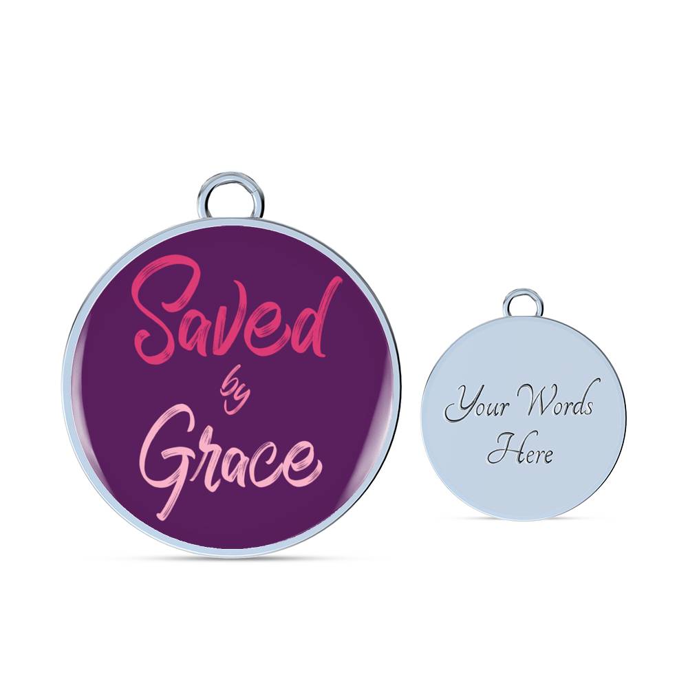 Christian Saved By Grace Circle Bangle Bracelet Stainless Steel or 18k Gold" - Express Your Love Gifts