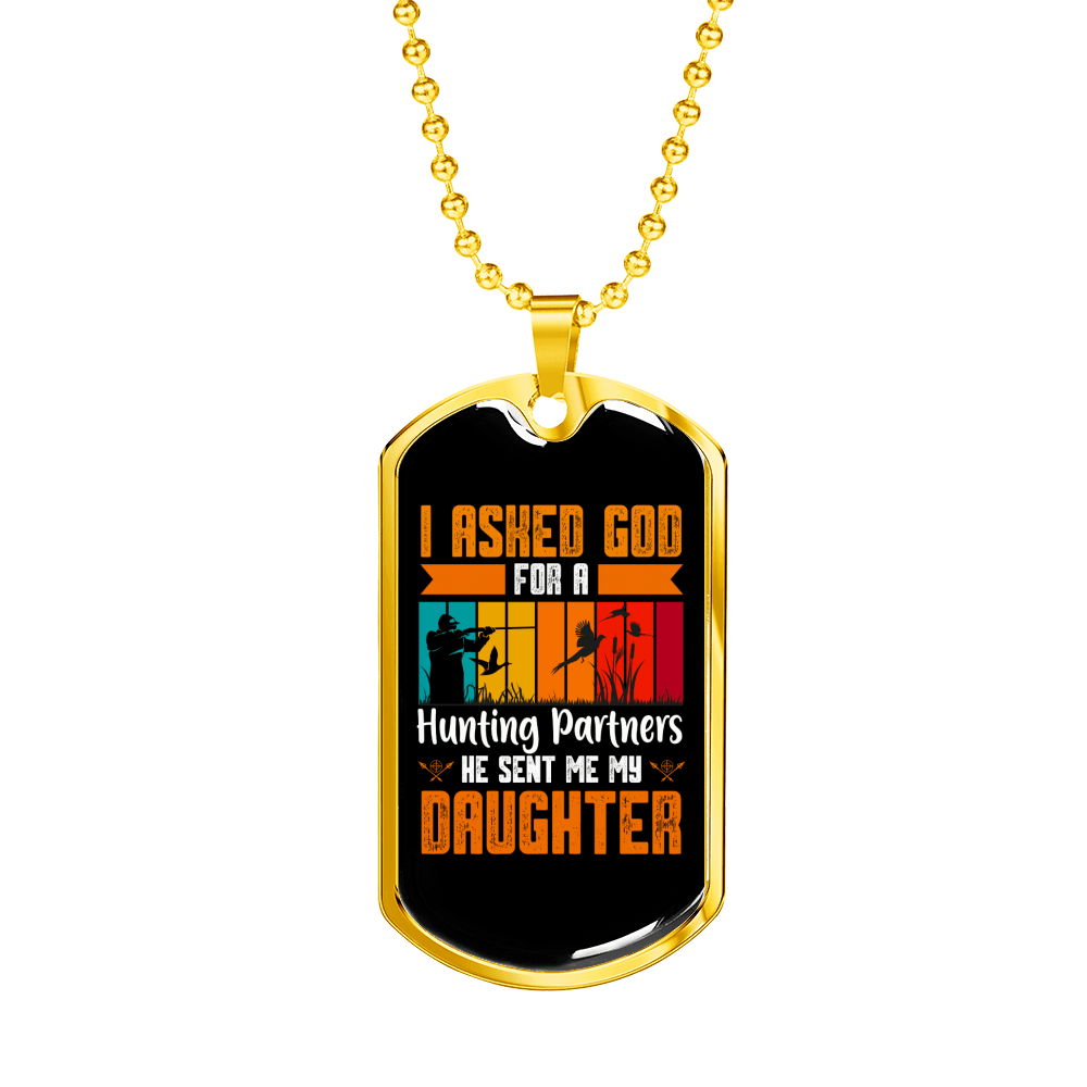 Daughter From God Necklace Stainless Steel or 18k Gold Dog Tag 24" Chain-Express Your Love Gifts