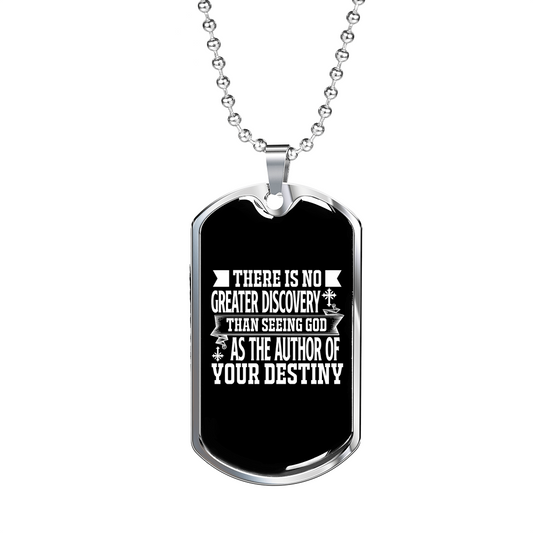 Destined by God Romans 8:28-29 Necklace Stainless Steel or 18k Gold Dog Tag 24" Chain-Express Your Love Gifts