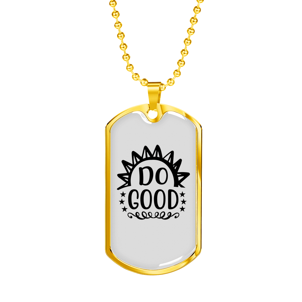 Do Good Sunlight Necklace Stainless Steel or 18k Gold Dog Tag 24" Chain-Express Your Love Gifts