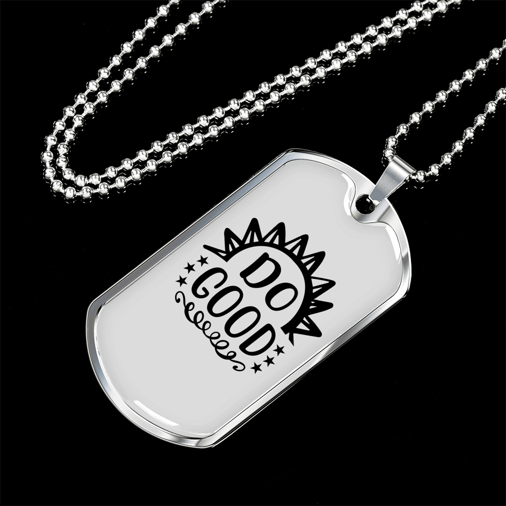 Do Good Sunlight Necklace Stainless Steel or 18k Gold Dog Tag 24" Chain-Express Your Love Gifts