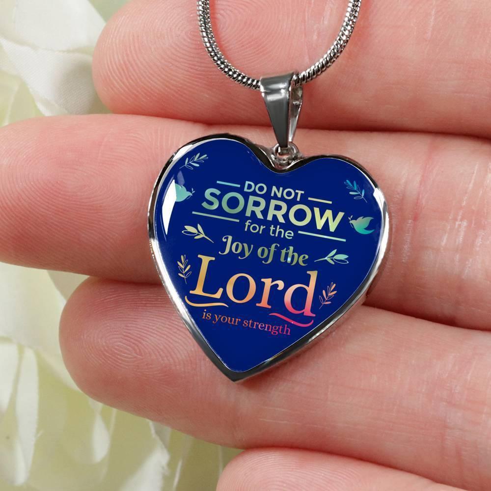 Do Not Sorrow Christian Necklace Gift Stainless Steel or 18k Gold Heart Pendant 18-22" - Express Your Love Gifts