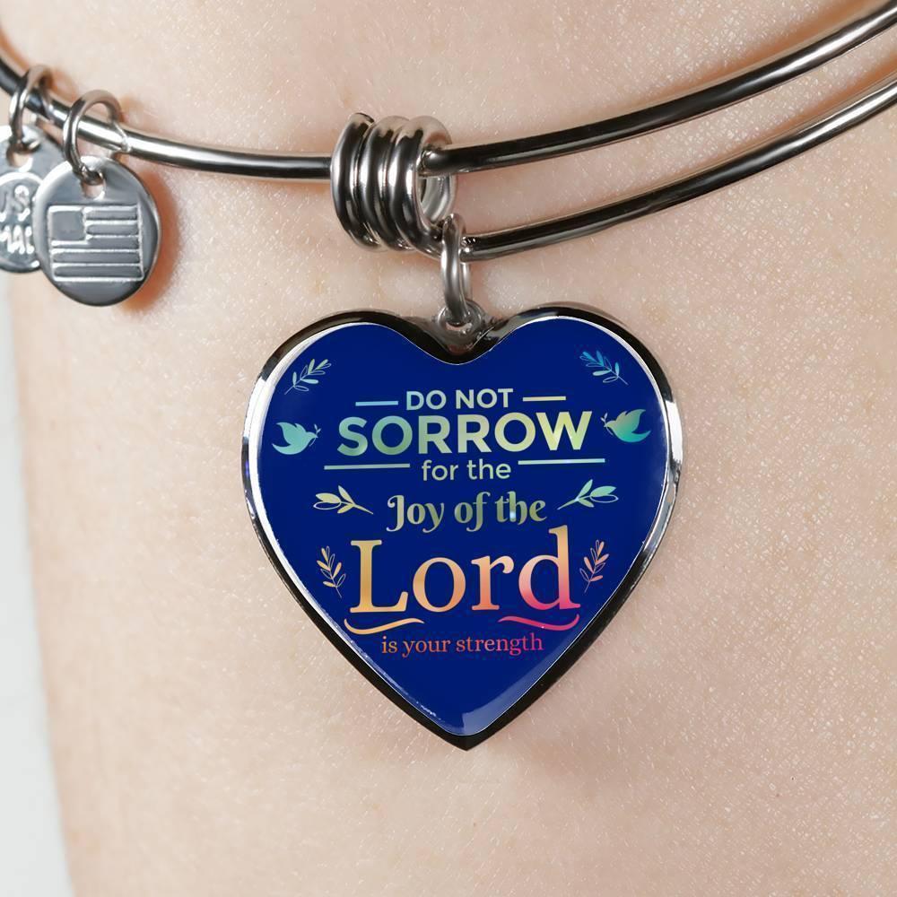Do Not Sorrow Stainless Steel or 18k Gold Heart Bangle Bracelet - Express Your Love Gifts