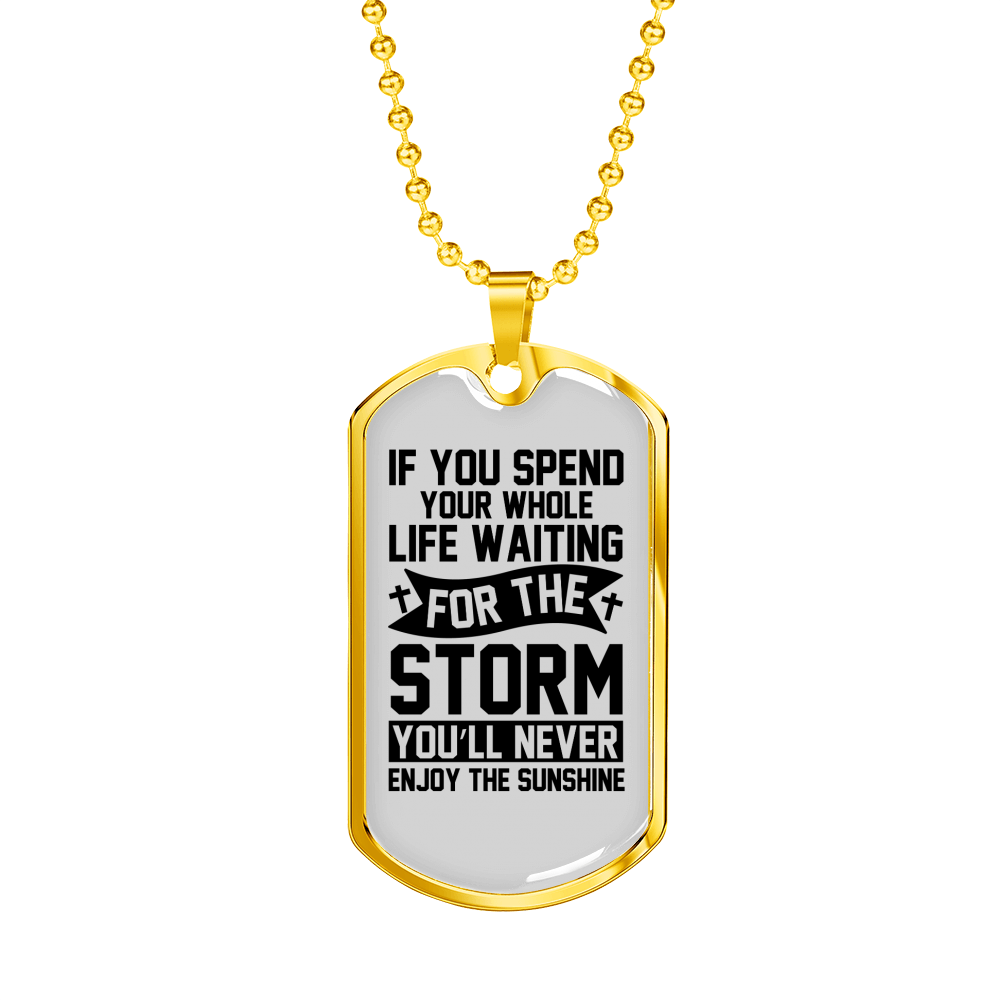 Enjoy The Sunshine Necklace Stainless Steel or 18k Gold Dog Tag 24" Chain-Express Your Love Gifts