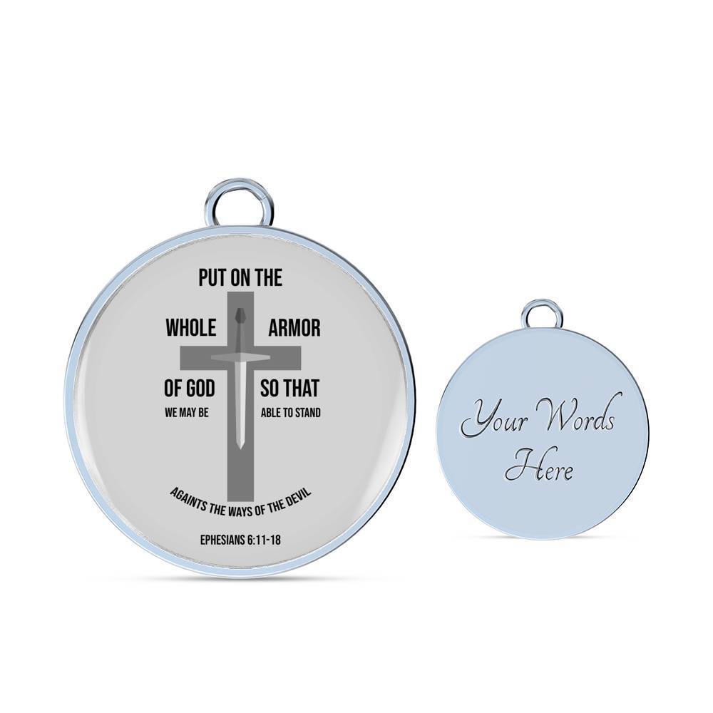 Ephesians 6:11-18 Christian Verse Gift Ephesians Stainless Steel or 18k Gold Circle Bangle Bracelet - Express Your Love Gifts