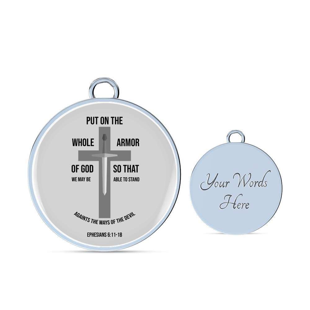 Ephesians 6:1118 Stainless Steel or 18k Gold Circle Bangle Bracelet - Express Your Love Gifts