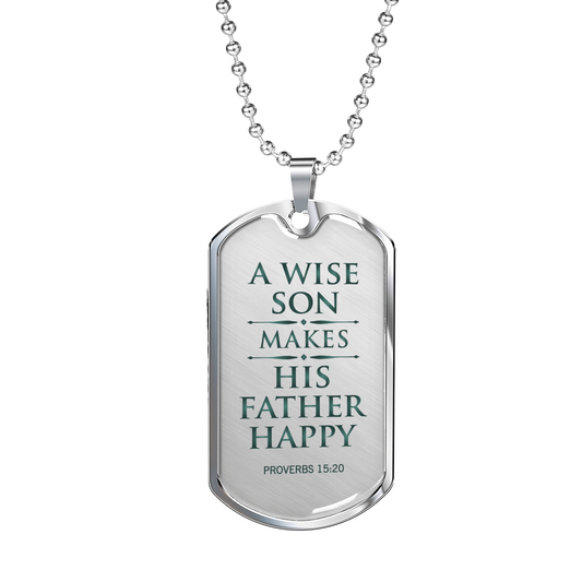Gift to Son Necklace Stainless Steel or 18k Gold Dog Tag w 24" Chain