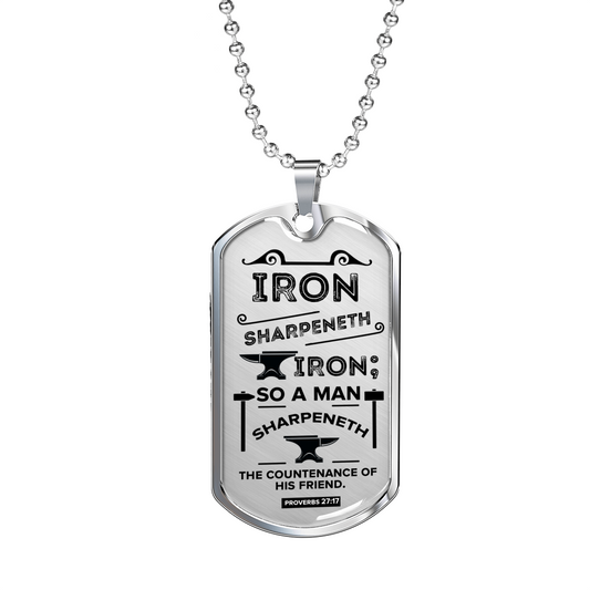 Friends Build One Another Necklace Stainless Steel or 18k Gold Dog Tag w 24"