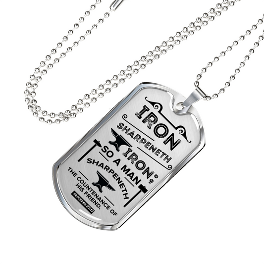 Friends Build One Another Necklace Stainless Steel or 18k Gold Dog Tag w 24"