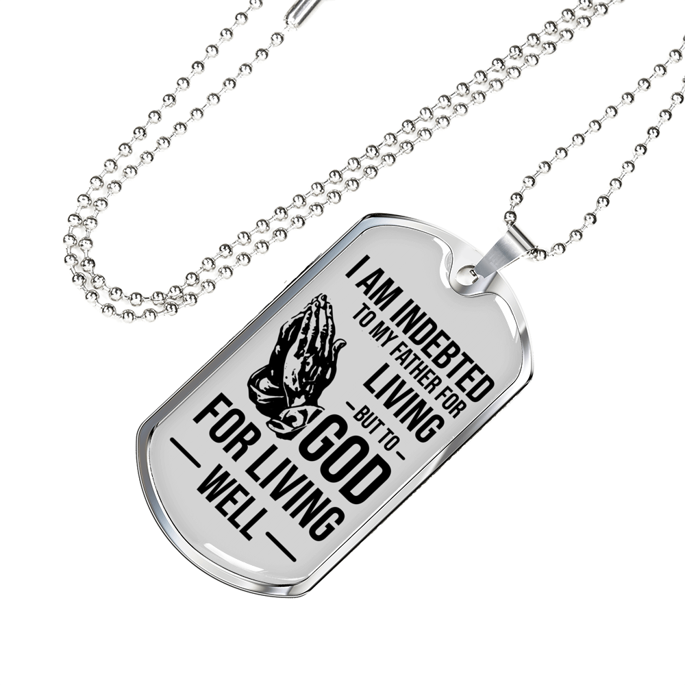 Bible Verse Father Gift Necklace Stainless Steel or 18k Gold Dog Tag w 24" Chain-Express Your Love Gifts