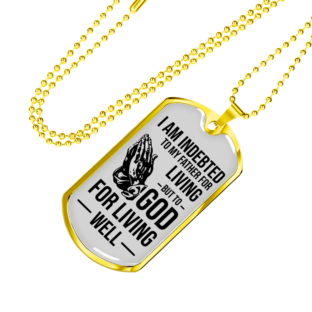 Bible Verse Father Gift Necklace Stainless Steel or 18k Gold Dog Tag w 24" Chain-Express Your Love Gifts