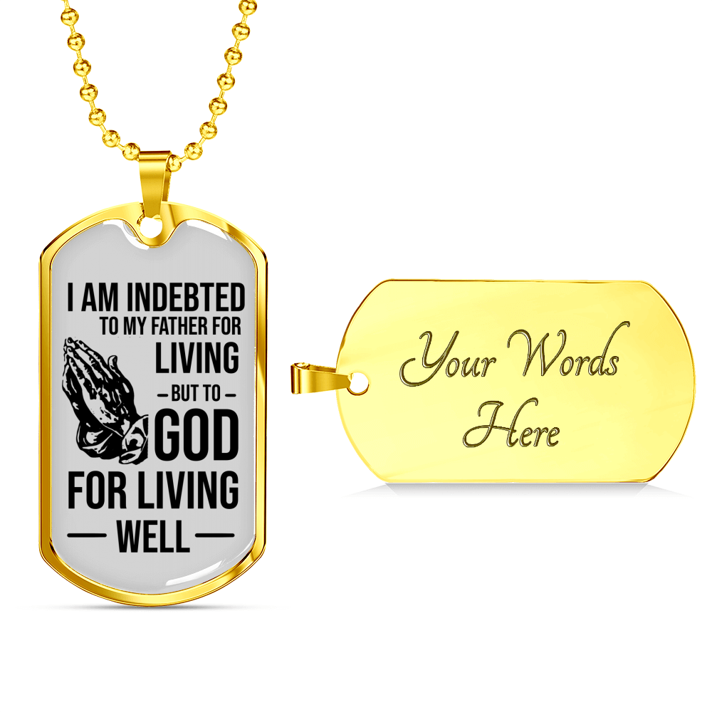 Bible Verse Father Gift Necklace Stainless Steel or 18k Gold Dog Tag w 24" Chain-Express Your Love Gifts
