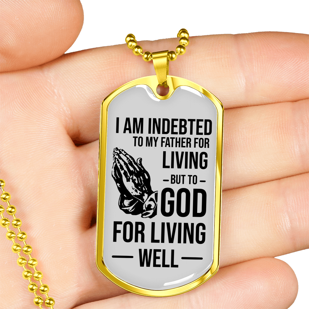 Bible Verse Father Gift Necklace Stainless Steel or 18k Gold Dog Tag w 24" Chain-Express Your Love Gifts
