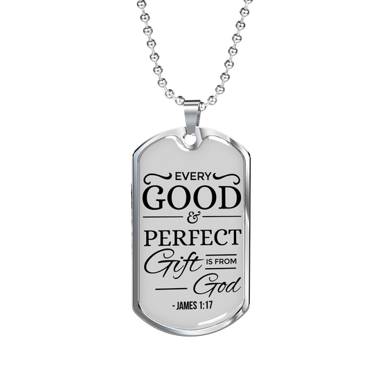 Perfect Gift From God Christian Faith Necklace Stainless Steel or 18k Gold Dog Tag w 24" Chain
