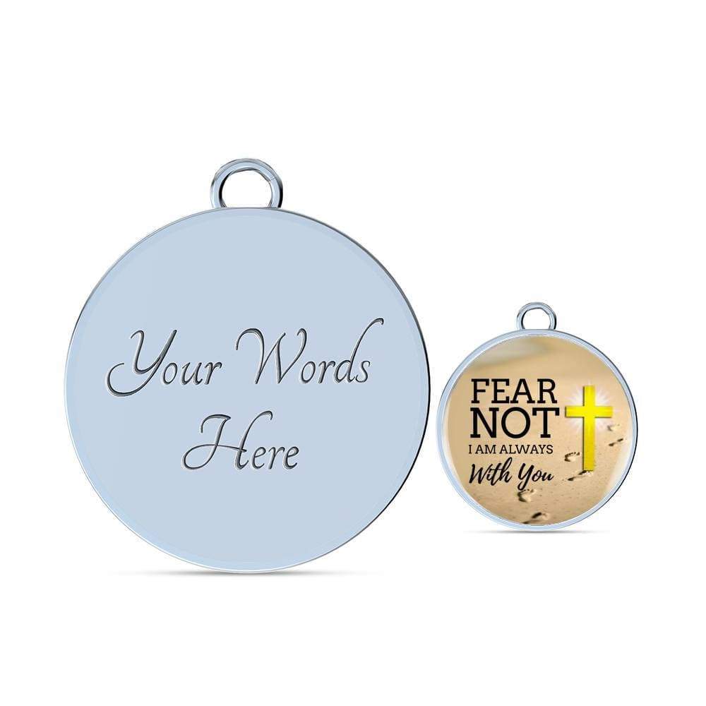 Fear Not Isaiah 41:10  Stainless Steel or 18k Gold Circle Bangle Bracelet - Express Your Love Gifts