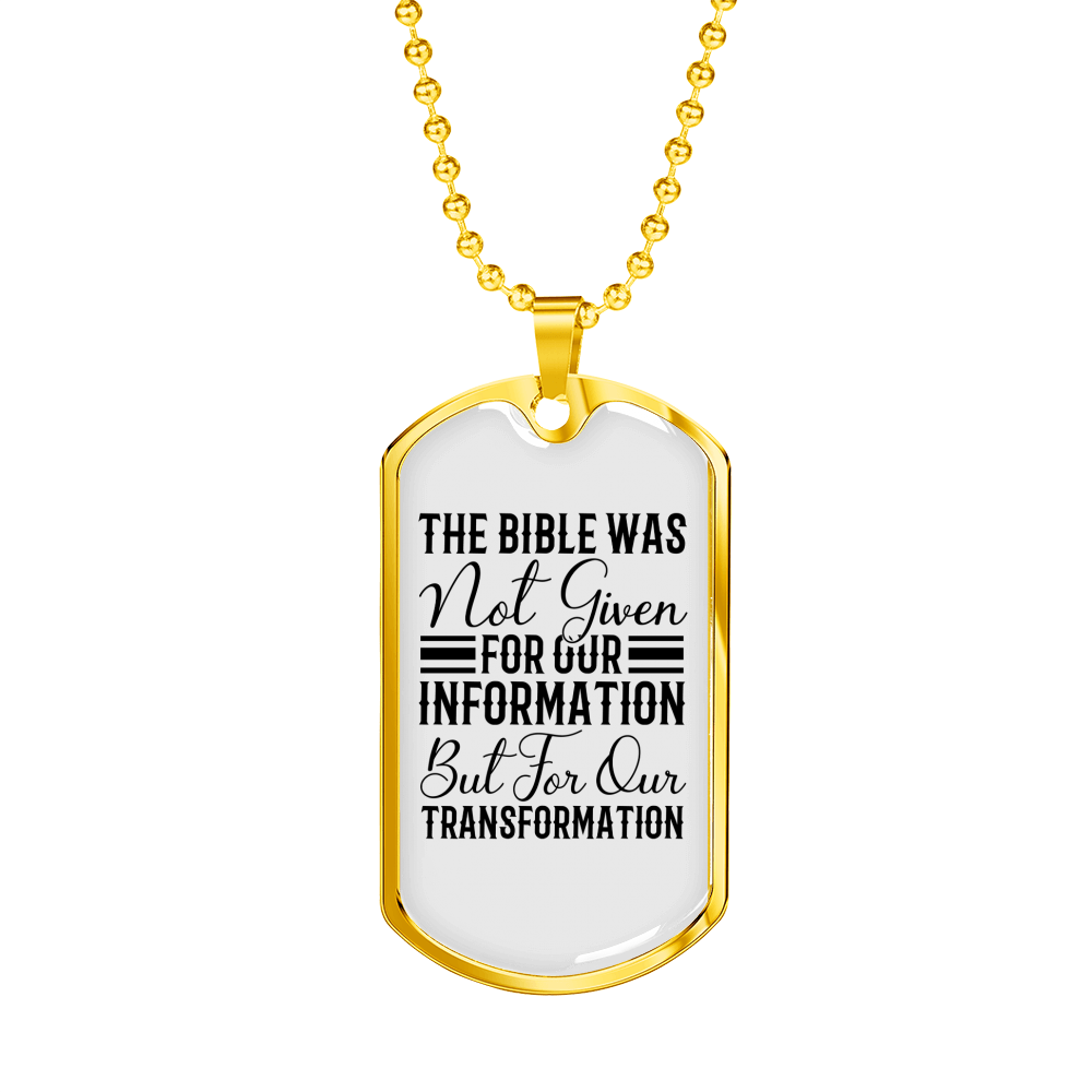 For Our Transformation Necklace Stainless Steel or 18k Gold Dog Tag 24" Chain-Express Your Love Gifts