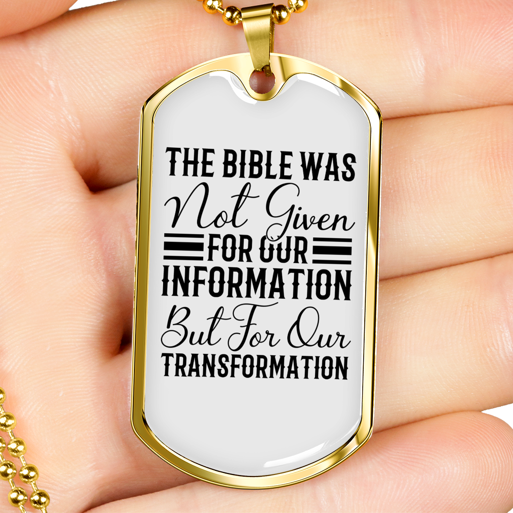 For Our Transformation Necklace Stainless Steel or 18k Gold Dog Tag 24" Chain-Express Your Love Gifts