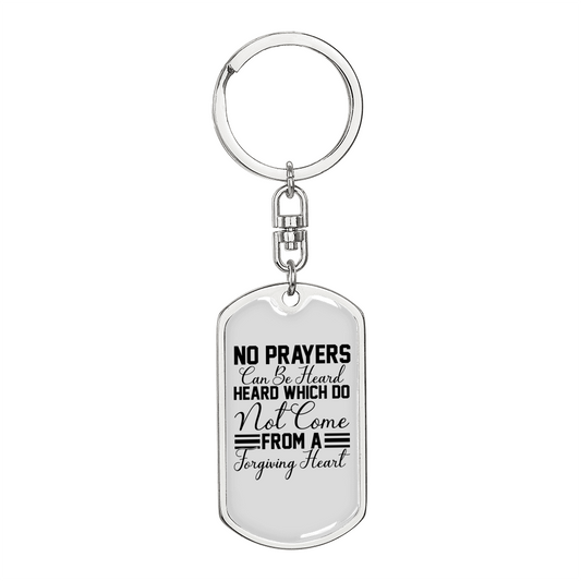 Forgiving Heart Keychain Stainless Steel or 18k Gold Dog Tag Keyring-Express Your Love Gifts