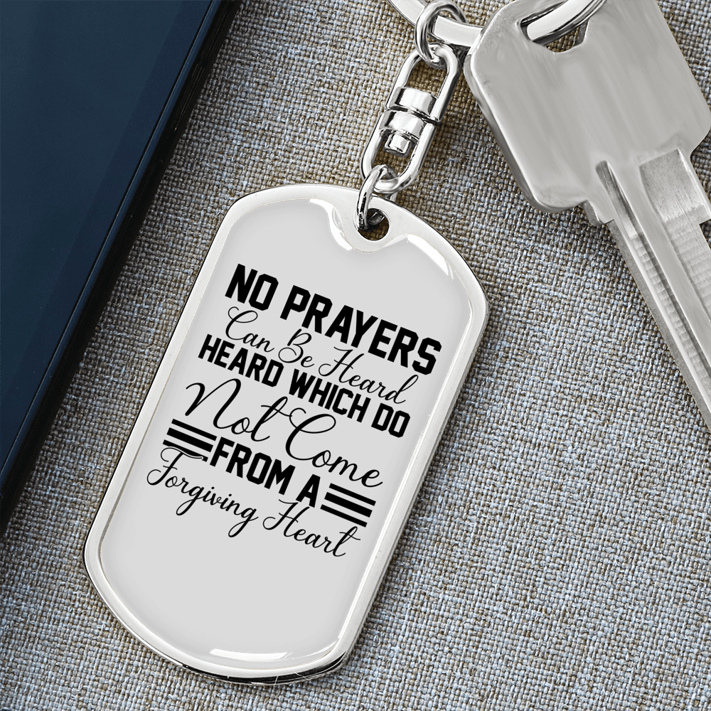 Forgiving Heart Keychain Stainless Steel or 18k Gold Dog Tag Keyring-Express Your Love Gifts