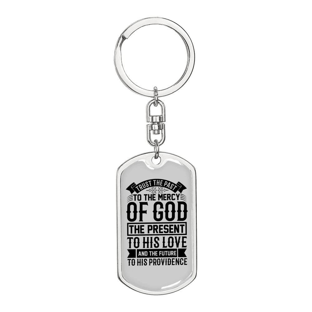 Future To His Providence Keychain Stainless Steel or 18k Gold Dog Tag Keyring-Express Your Love Gifts