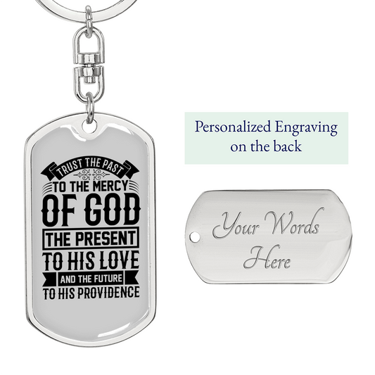 Future To His Providence Keychain Stainless Steel or 18k Gold Dog Tag Keyring-Express Your Love Gifts