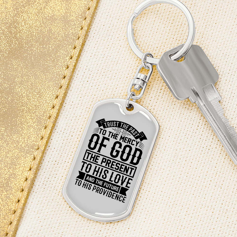 Future To His Providence Keychain Stainless Steel or 18k Gold Dog Tag Keyring-Express Your Love Gifts