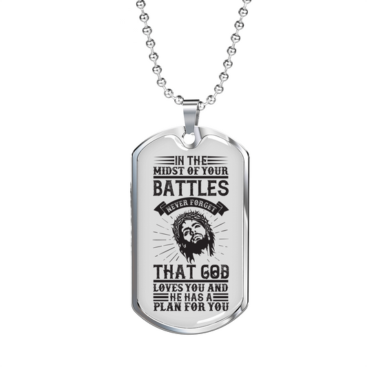 God Has Plan For You Necklace Stainless Steel or 18k Gold Dog Tag 24" Chain-Express Your Love Gifts