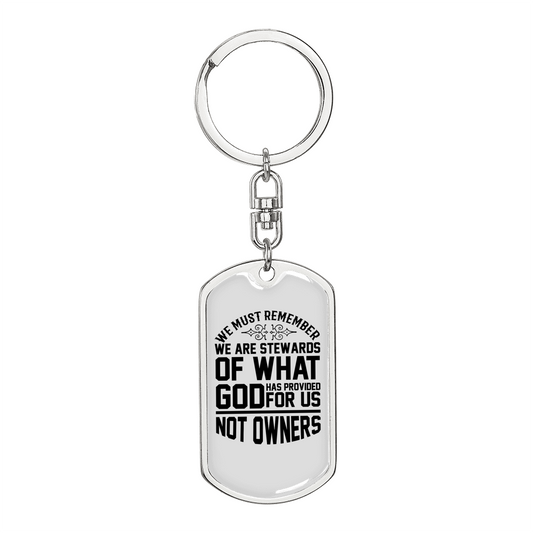 God Has Provided Keychain Stainless Steel or 18k Gold Dog Tag Keyring-Express Your Love Gifts