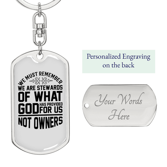 God Has Provided Keychain Stainless Steel or 18k Gold Dog Tag Keyring-Express Your Love Gifts