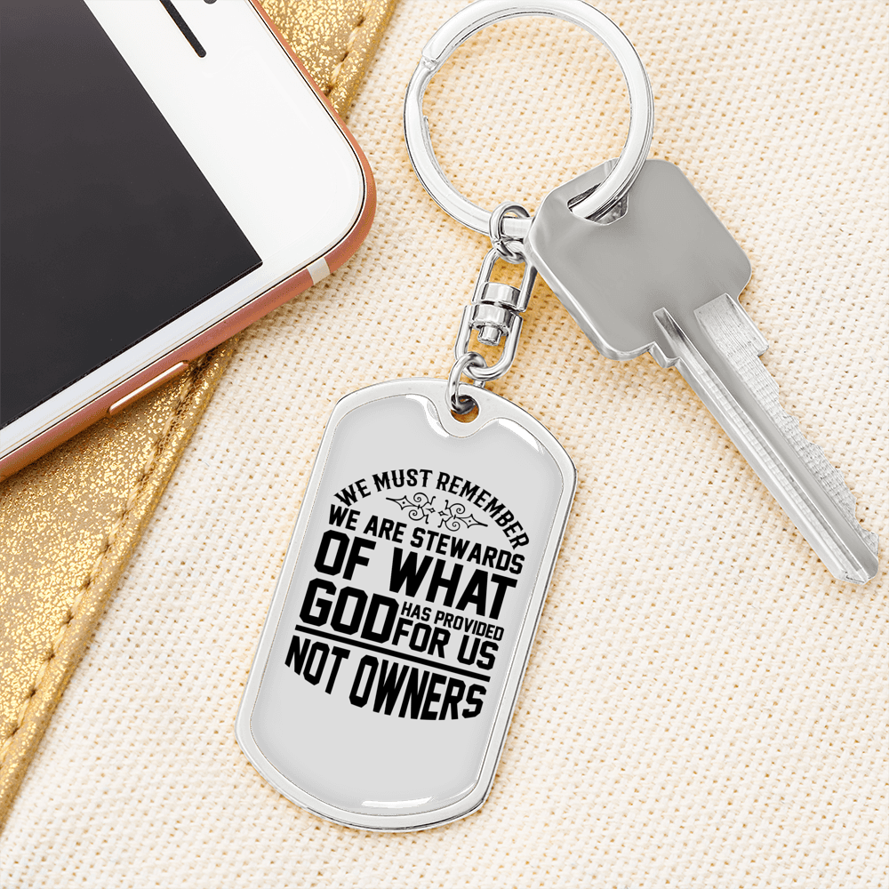God Has Provided Keychain Stainless Steel or 18k Gold Dog Tag Keyring-Express Your Love Gifts