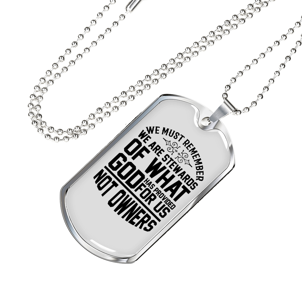 God Has Provided Necklace Stainless Steel or 18k Gold Dog Tag 24" Chain-Express Your Love Gifts
