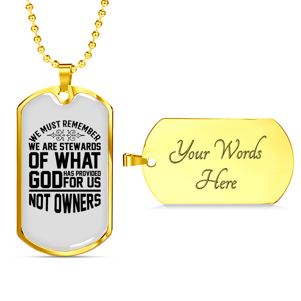 God Has Provided Necklace Stainless Steel or 18k Gold Dog Tag 24" Chain-Express Your Love Gifts