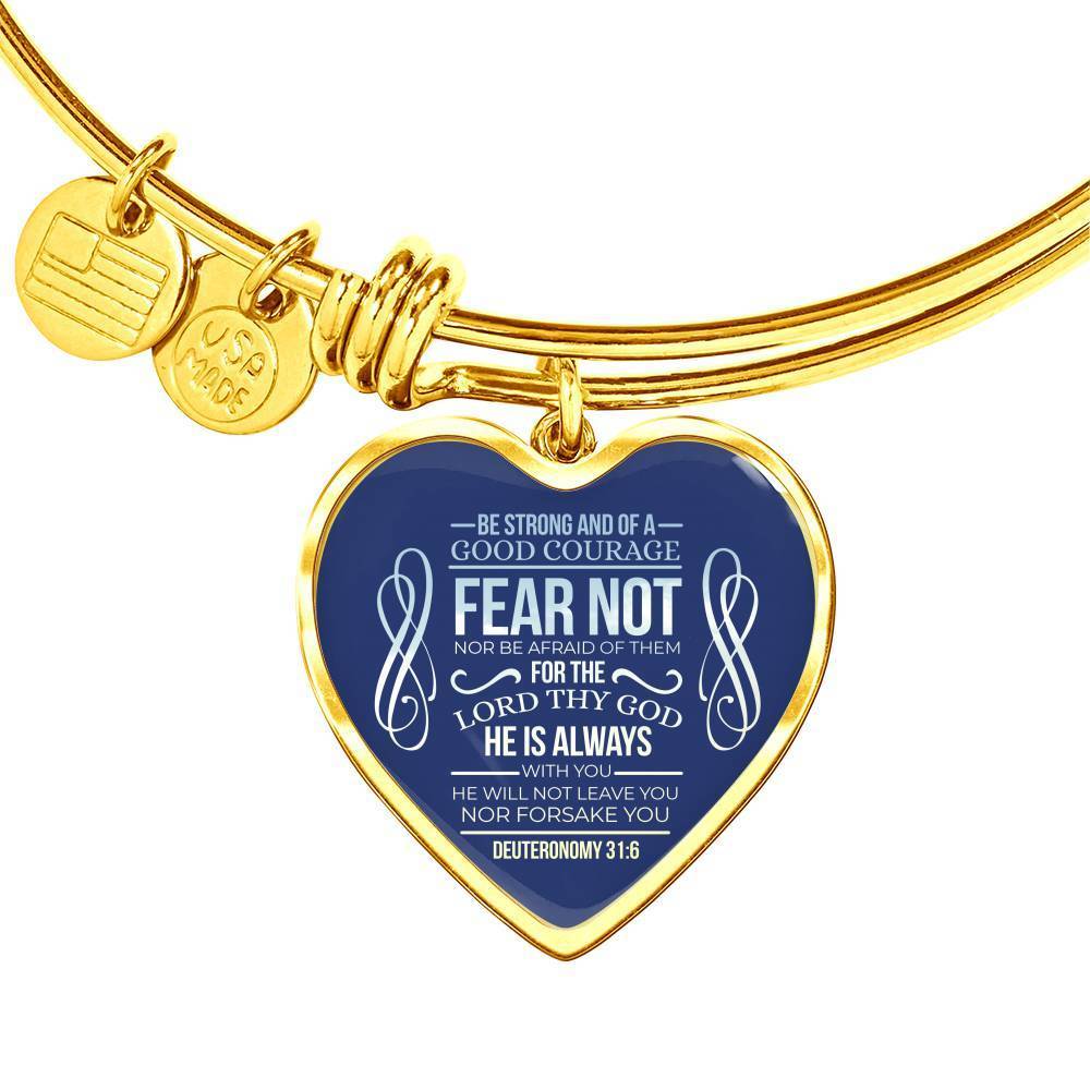 God Is Always With You Scripture Inspired Heart Bracelet Bangle - Express Your Love Gifts