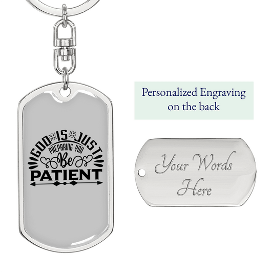 God Is Just Keychain Stainless Steel or 18k Gold Dog Tag Keyring-Express Your Love Gifts
