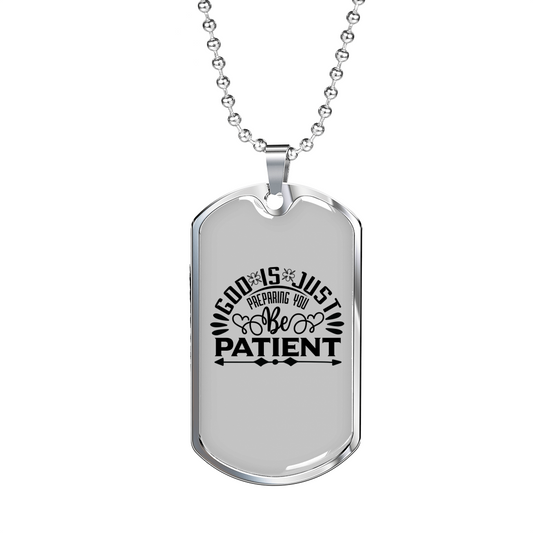 God Is Just Necklace Stainless Steel or 18k Gold Dog Tag 24" Chain-Express Your Love Gifts