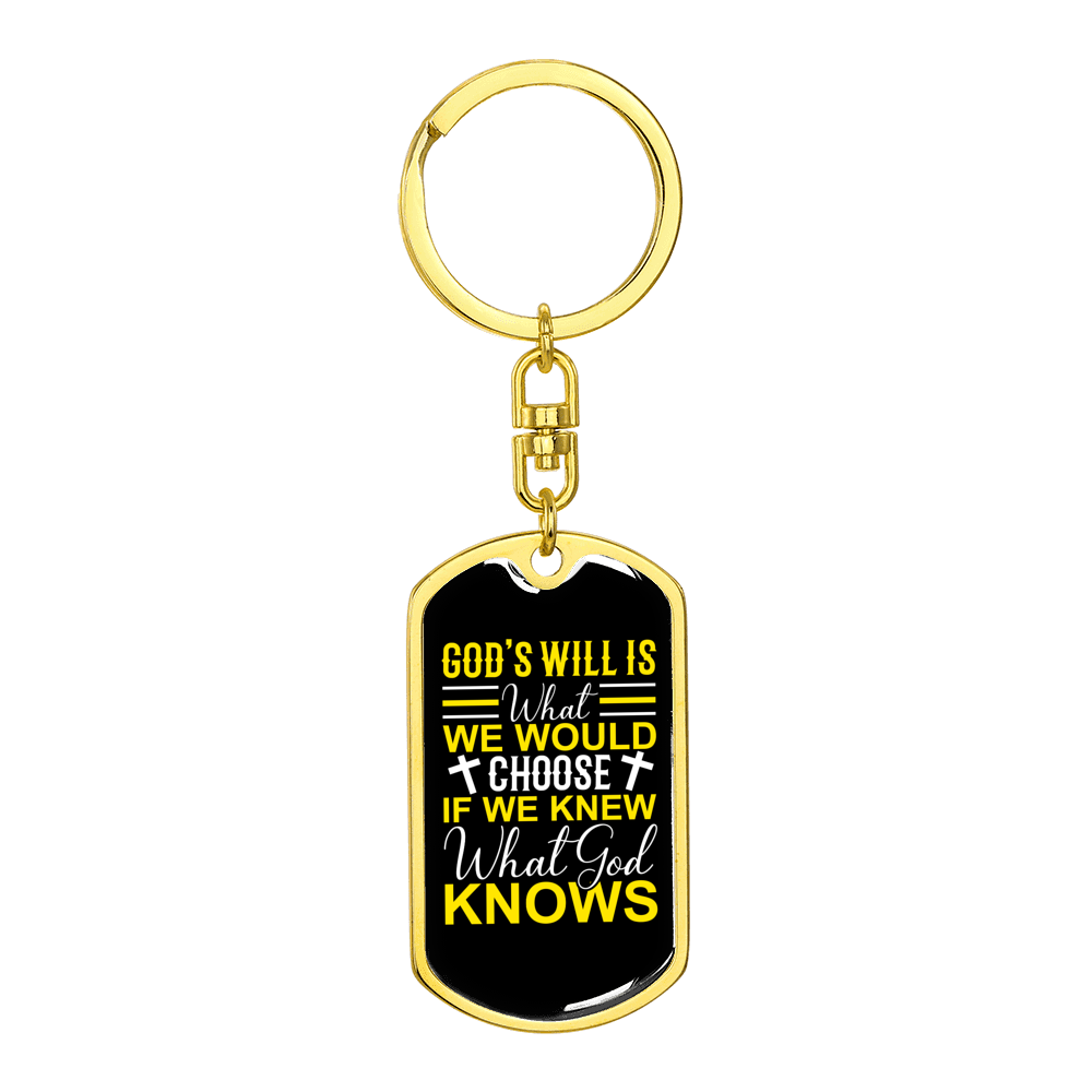 God Knows Stainless Steel or 18k Gold Premium Swivel Dog Tag Keychain