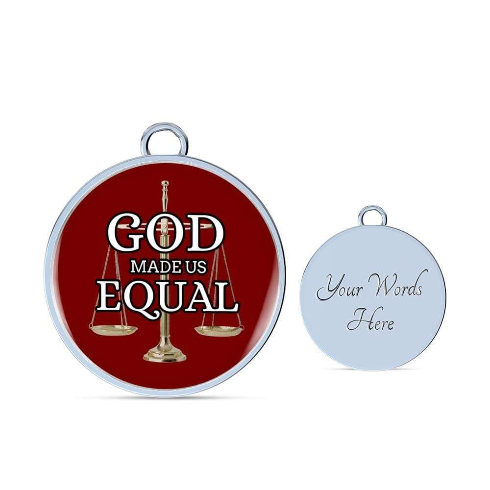 God Made Us Equal Stainless Steel or 18k Gold Christian Circle Bangle Bracelet - Express Your Love Gifts
