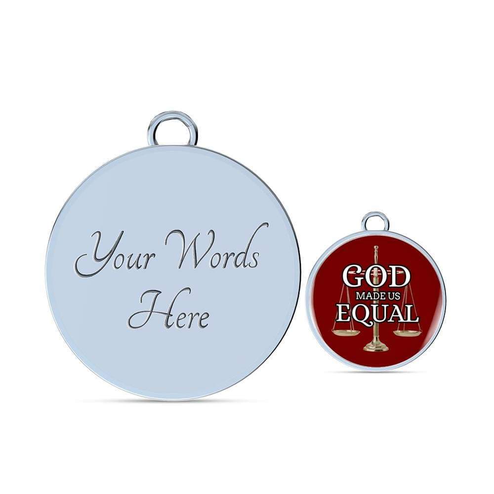 God Made Us Equal Stainless Steel or 18k Gold Christian Circle Bangle Bracelet - Express Your Love Gifts
