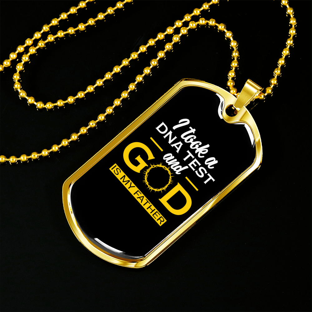 God My Father Necklace Stainless Steel or 18k Gold Dog Tag 24" Chain-Express Your Love Gifts
