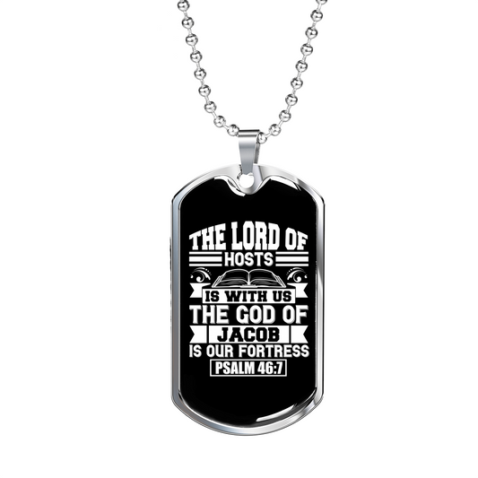 God Of Jacob Necklace Stainless Steel or 18k Gold Dog Tag 24" Chain-Express Your Love Gifts