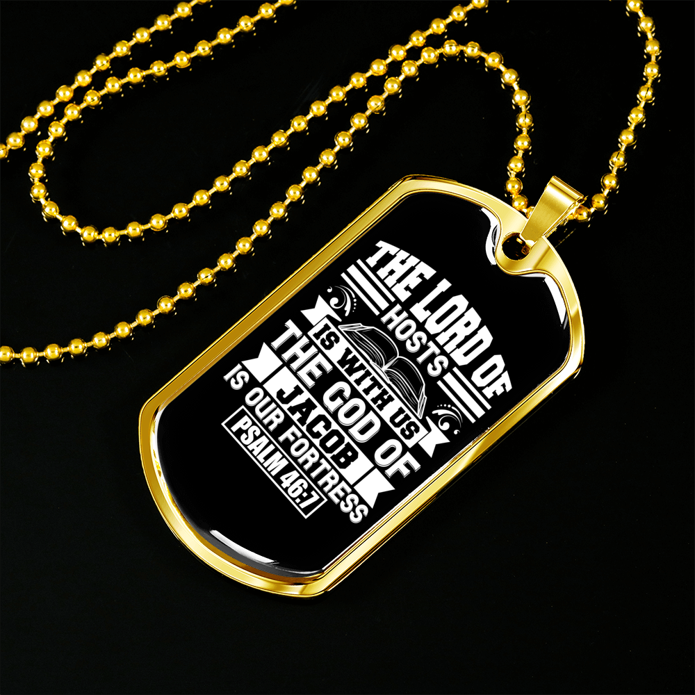 God Of Jacob Necklace Stainless Steel or 18k Gold Dog Tag 24" Chain-Express Your Love Gifts
