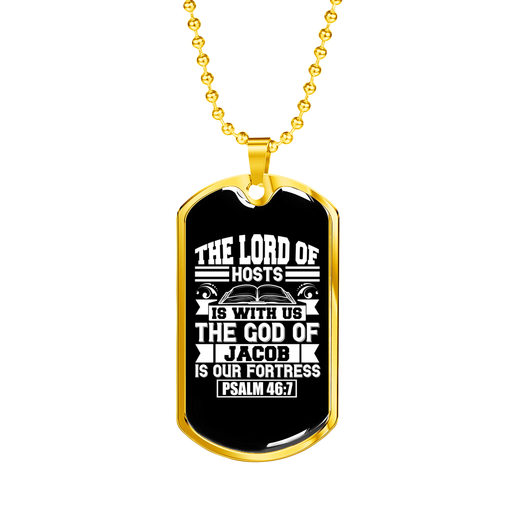 God Of Jacob Necklace Stainless Steel or 18k Gold Dog Tag 24" Chain-Express Your Love Gifts