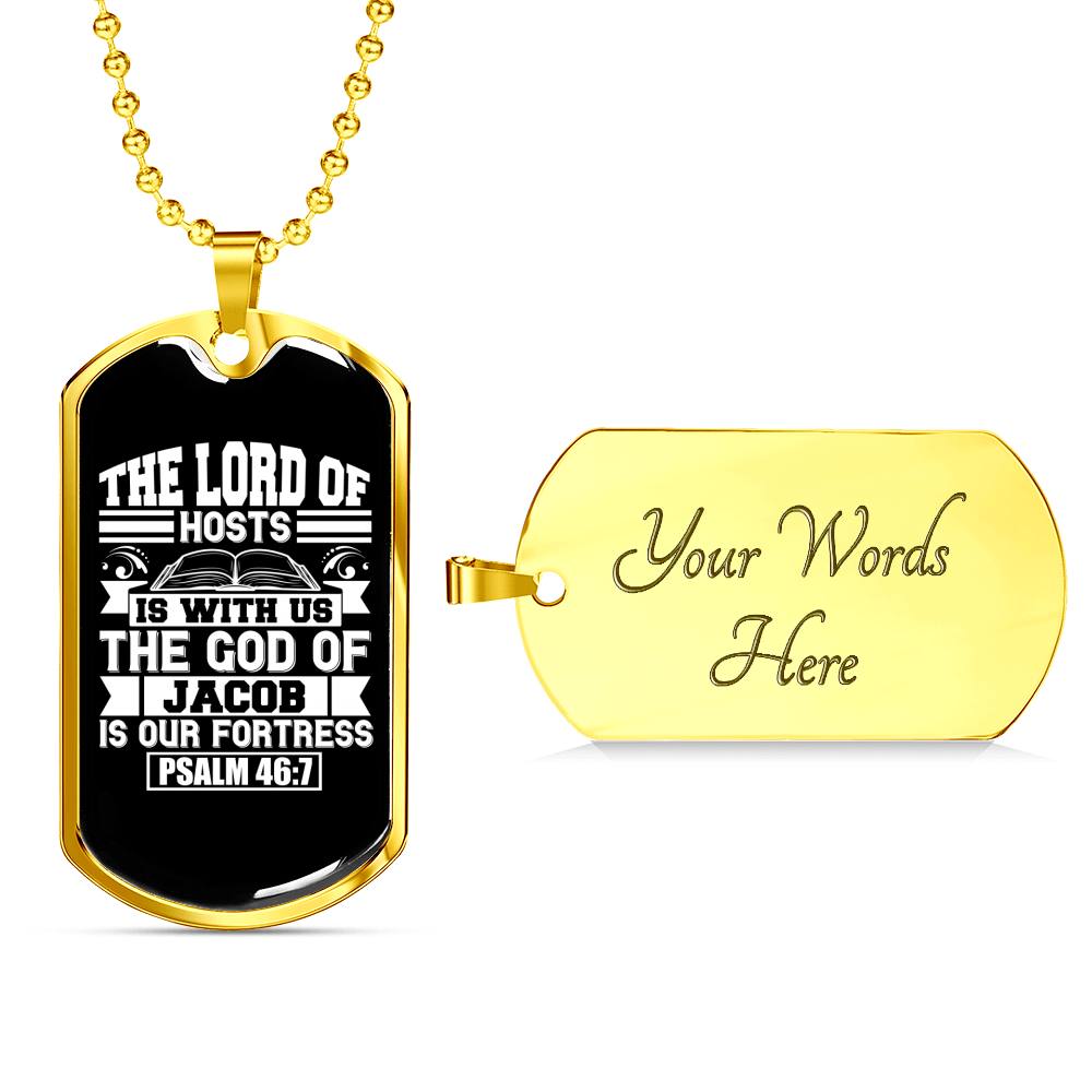 God Of Jacob Necklace Stainless Steel or 18k Gold Dog Tag 24" Chain-Express Your Love Gifts