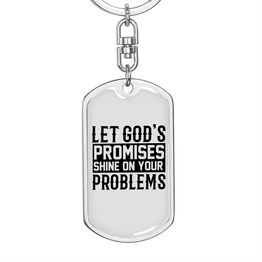 God's Promises Shine Keychain Stainless Steel or 18k Gold Dog Tag Keyring-Express Your Love Gifts