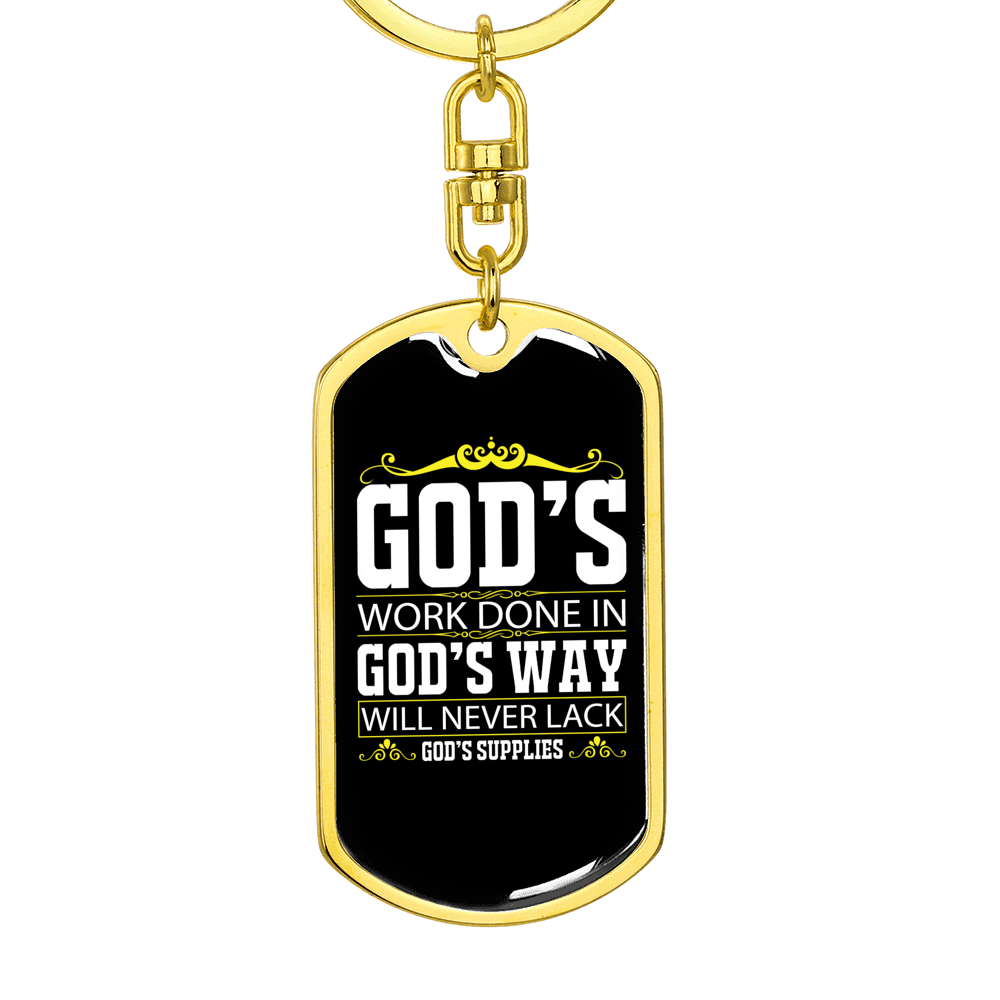 God'S Way Keychain Stainless Steel or 18k Gold Dog Tag Keyring-Express Your Love Gifts