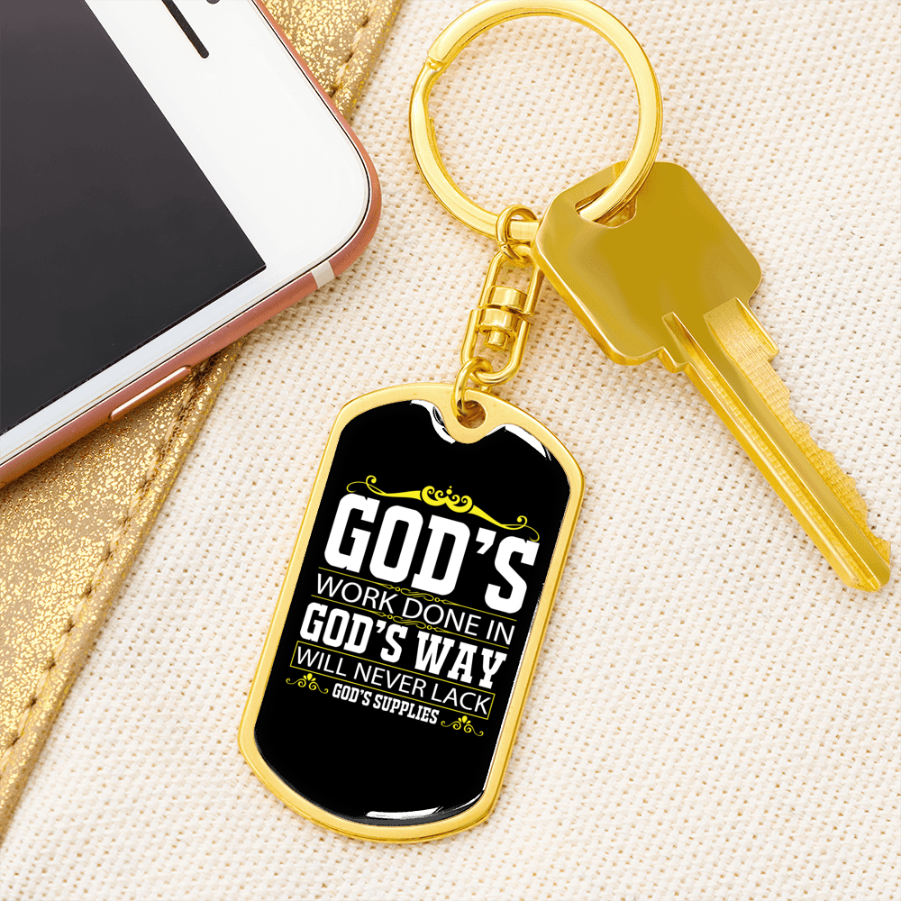 God'S Way Keychain Stainless Steel or 18k Gold Dog Tag Keyring-Express Your Love Gifts